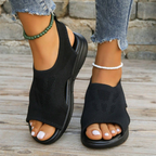 Women's Wide Fit Sport Sandals with Orthopedic Arch Support Black