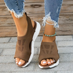 Women's Wide Fit Sport Sandals with Orthopedic Arch Support Brown