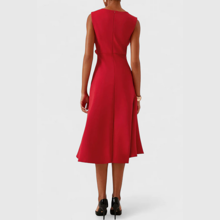 Drapiertes asymmetrisches Midikleid für Damen