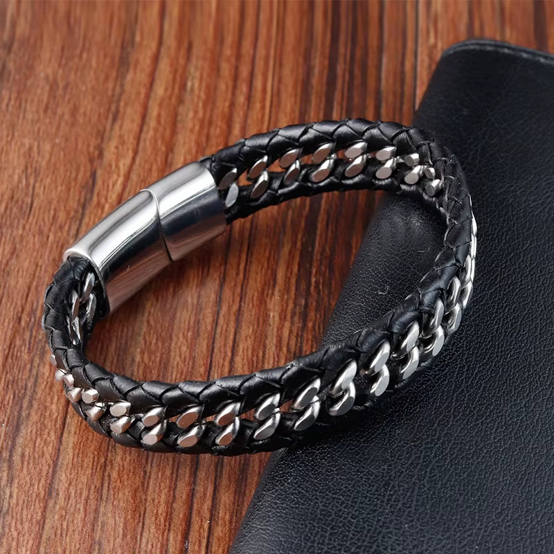 Dual-Layer Adjustable Bracelet Silver