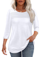 Womens Stylish Pleat Top White