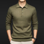 Men's Cable-Knit Polo Shirt