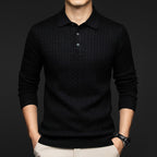 Men's Cable-Knit Polo Shirt