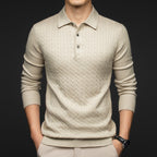 Men's Cable-Knit Polo Shirt