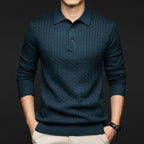 Men's Cable-Knit Polo Shirt