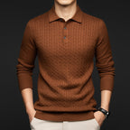 Men's Cable-Knit Polo Shirt