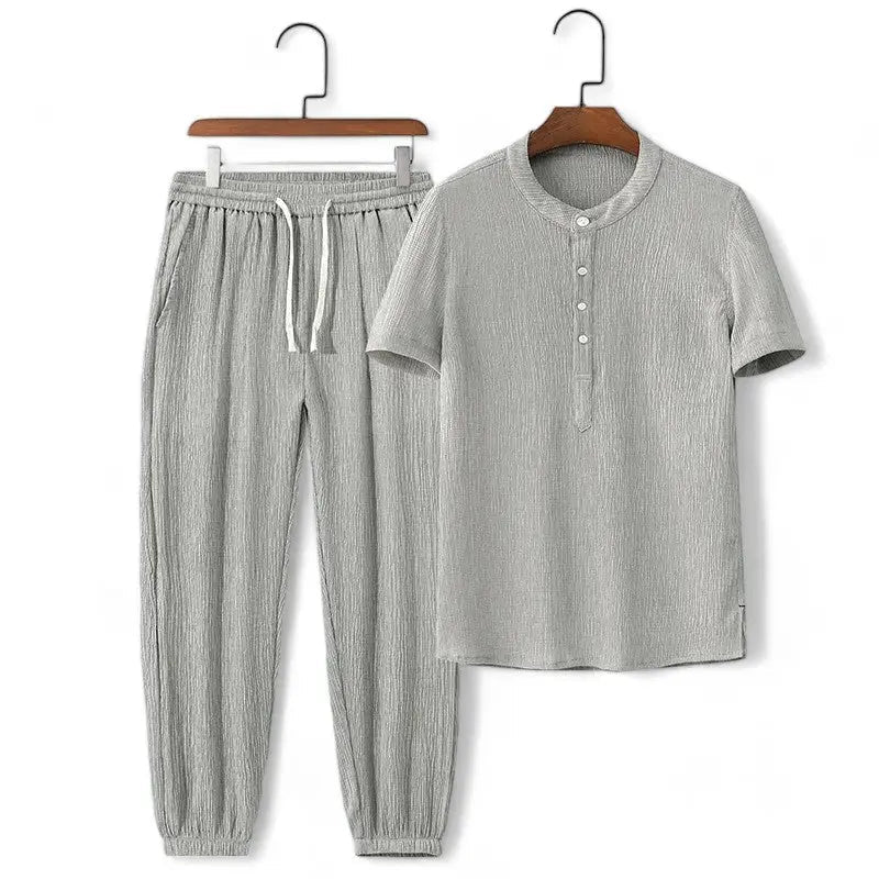 Stylish Two-Piece Casual Set Grey