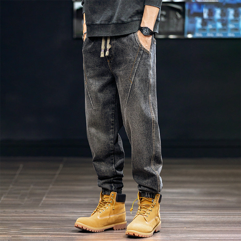 Men's V-Line Denim Joggers - Stylish and Comfortable Fit-MODAUTLET