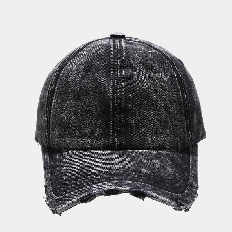 Distressed Vintage Cap Black