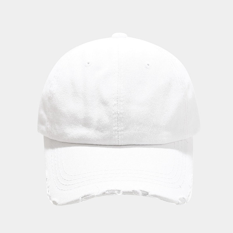 Distressed Vintage Cap White