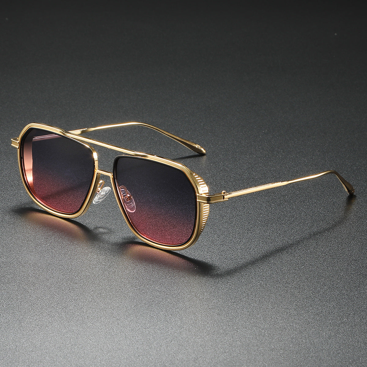 Stylish Aviator Sunglasses for Ultimate UV Protection Gold Red