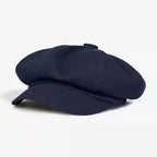 Unisex Adjustable Vintage Cotton Beret & Octagonal Newsboy Cap Dark blue