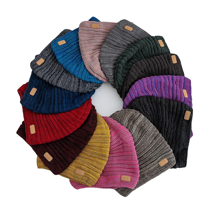 Unisex Striped Slouchy Winter Hat-MODAUTLET