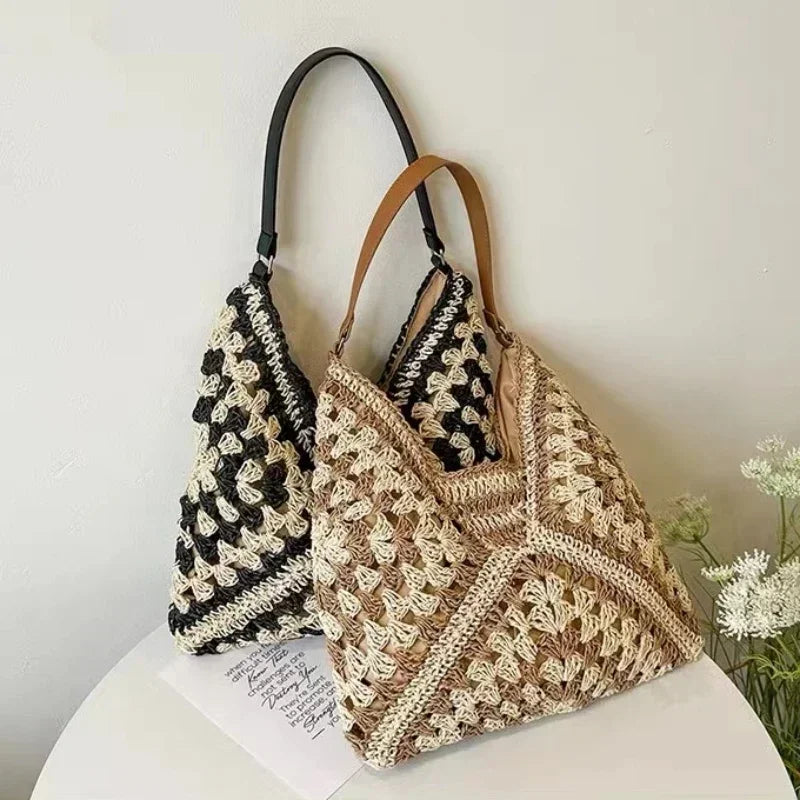 Chic Beach Bag With Vibrant Patterns And Roomy Design-MODAUTLET