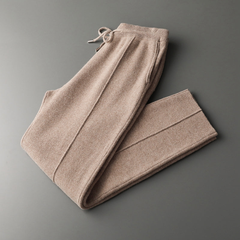 Men's Relaxed Fit Merino Wool Pants with Drawstring Waist