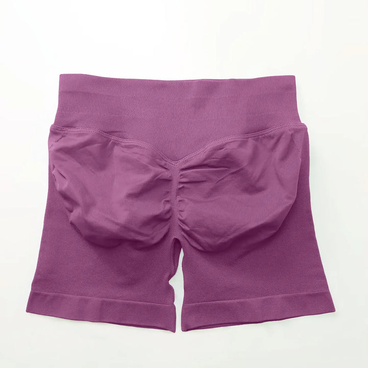 Women's Fitness Biker Shorts with Low Ribbed Band for Gym Workouts