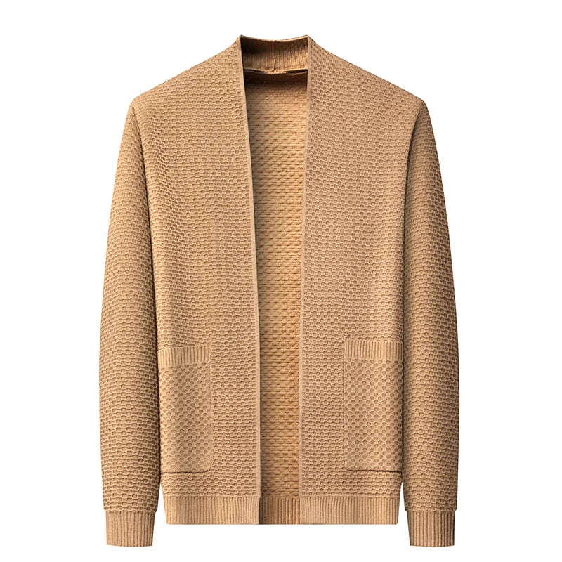 Brushed Jacquard Blazer With Embossed Texture For Men Desert Camel