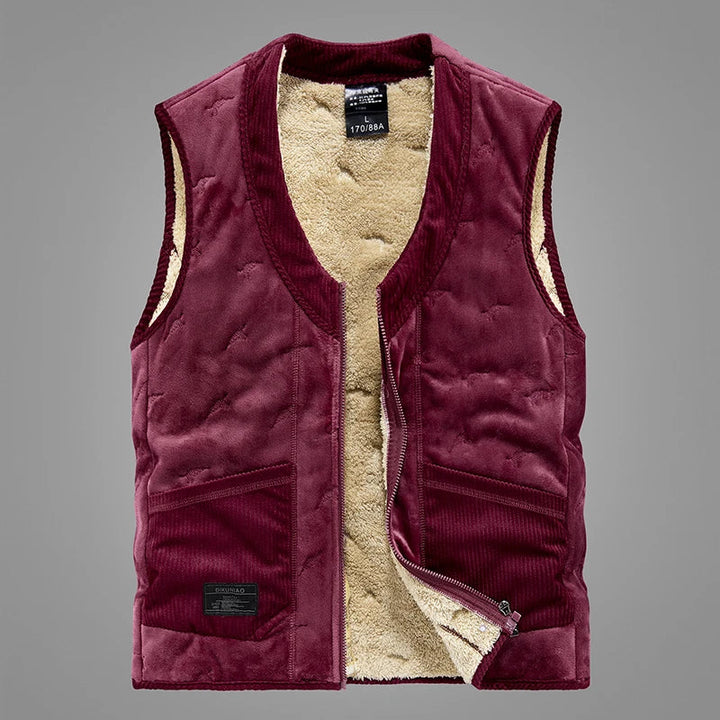 Herren-Steppweste mit Sherpa-Futter