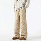 Men's Insulated Quilted Fleece-Lined Pants for Warmth