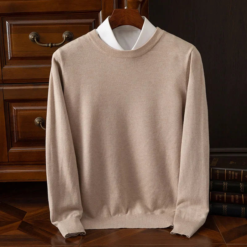 Men’s Premium Merino Wool Sweater Camel