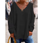 Women's Modern V-Neck Blouse Black