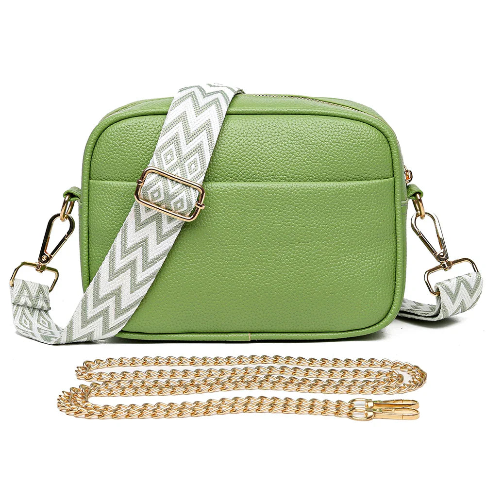 Women's Elegant Leather Shoulder Bag Green