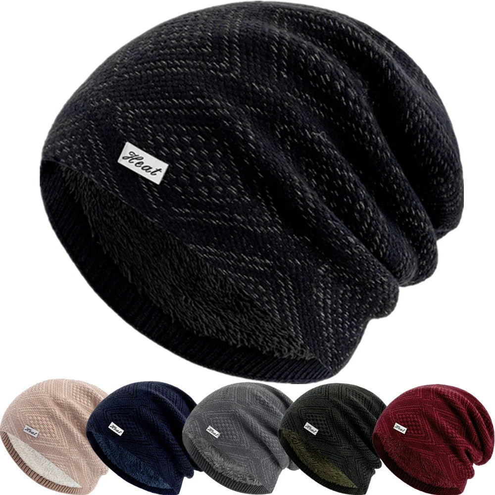 Striped Slouchy Knit Winter Beanie for Women