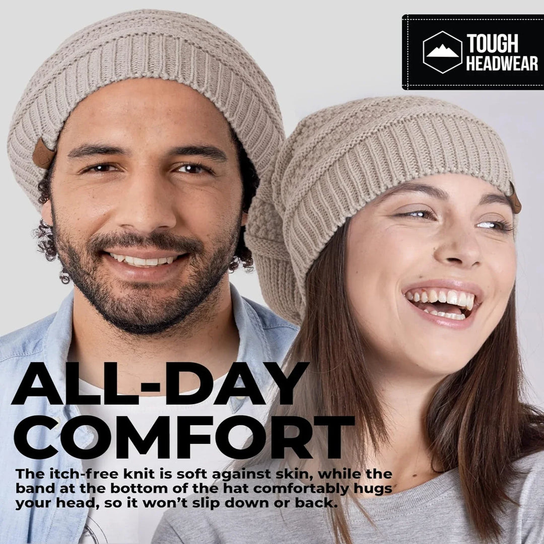 Cozy Knitted Beanie with Fur Lining-MODAUTLET