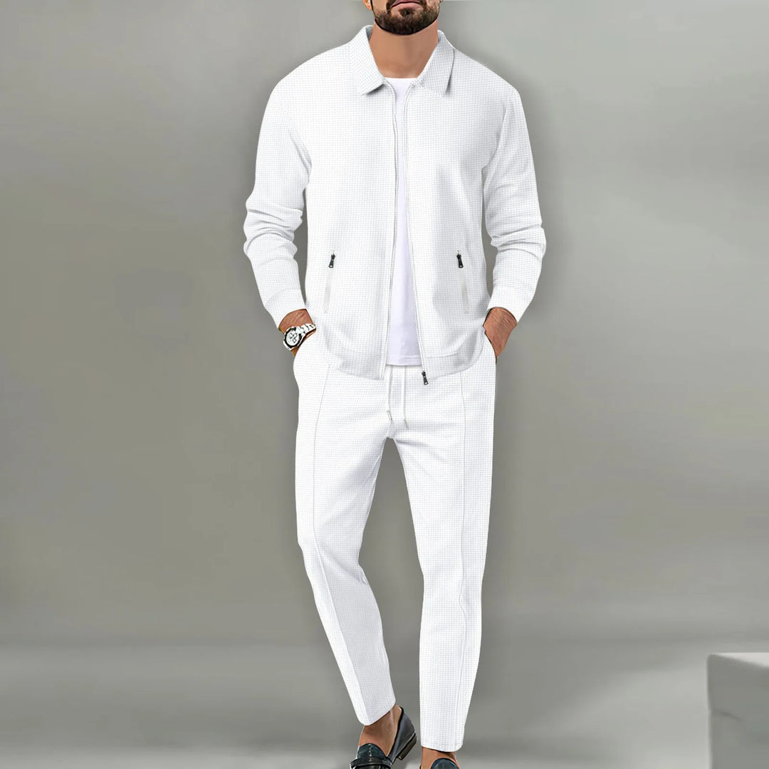 Stephen | Soft Waffle Casual Outerwear Set-MODAUTLET