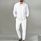 Stephen | Soft Waffle Casual Outerwear Set White
