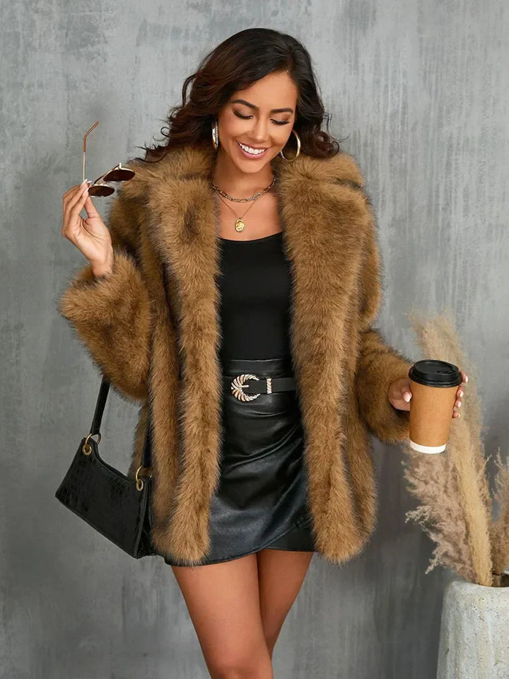 Women's Faux Fur Coat – Luxurious Warmth and Style.-MODAUTLET