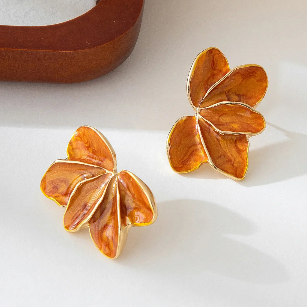 Natural Roselle Leaf Earrings - Elegant Botanical Jewelry