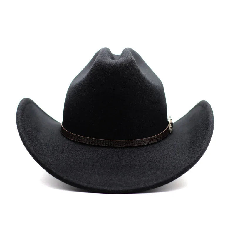 Vintage Western Cowboy Hat – Adjustable Leather Wide Brim