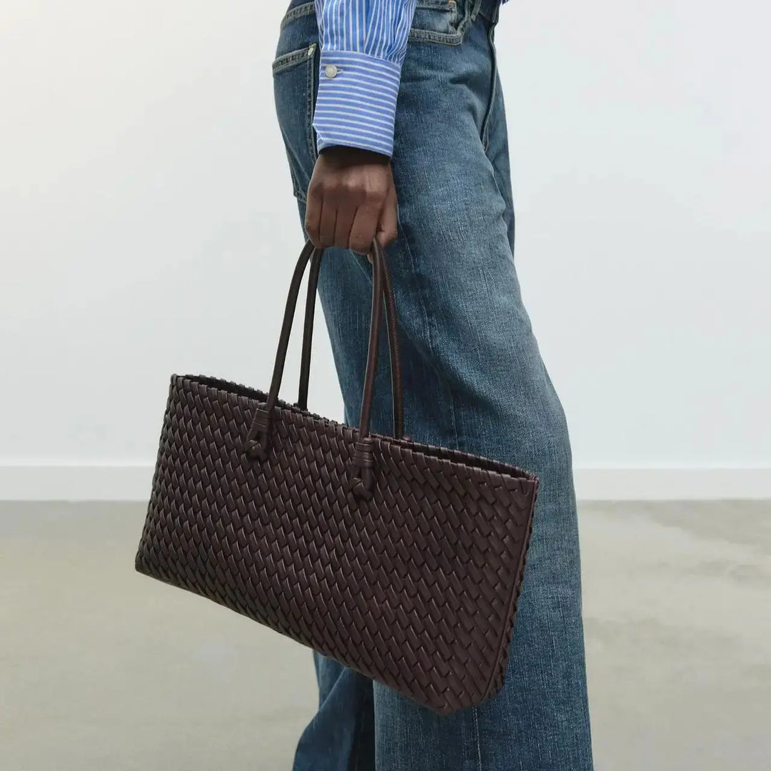 Stylish Woven Tote Bag - Brooklyn Inspired-MODAUTLET