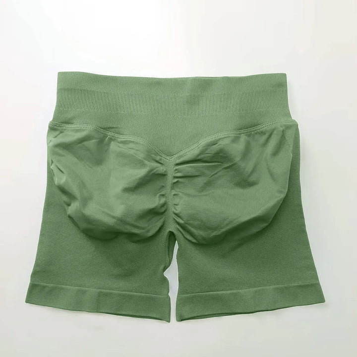 Women's Fitness Biker Shorts with Low Ribbed Band for Gym Workouts