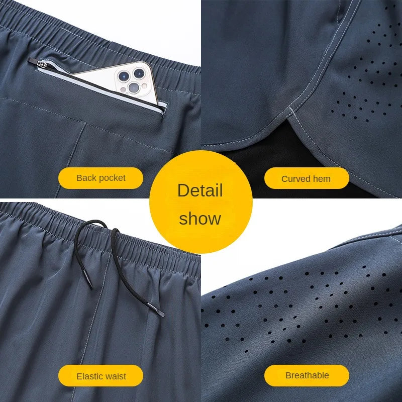 Men's 2-in-1 Quick-Dry Running Shorts with Phone Pocket