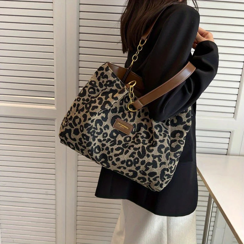 Anisa | Leopard Print Tote Bag-MODAUTLET