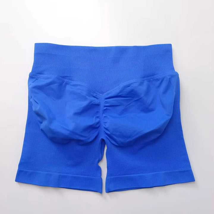 Women's Fitness Biker Shorts with Low Ribbed Band for Gym Workouts