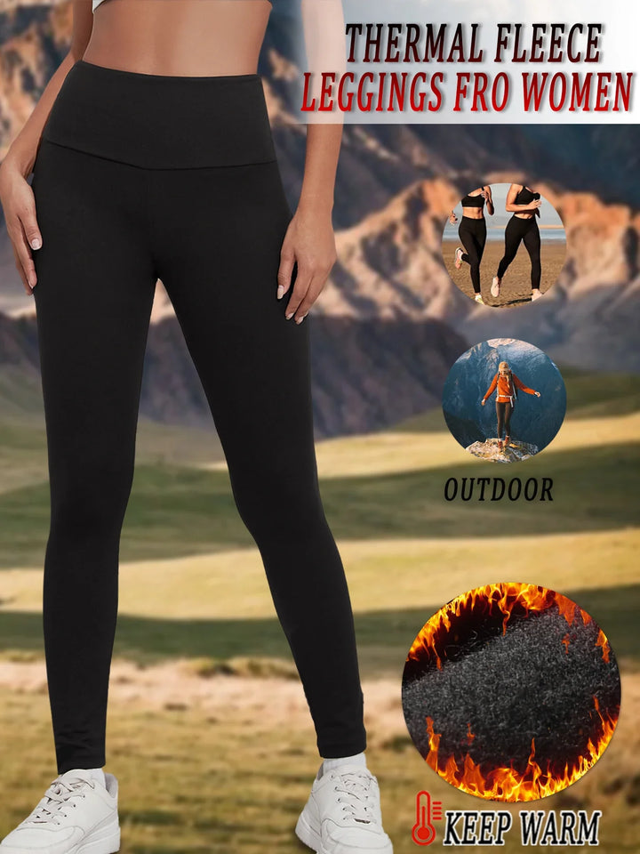 Women's High-Waisted Thermal Fleece Yoga Pants -1