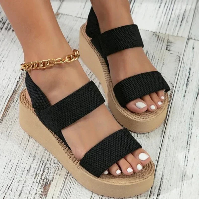 Women's Minimalist Slingback Wedge Sandals