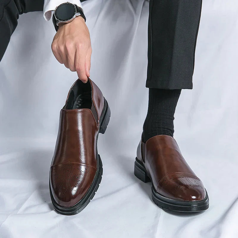 Henry Genuine Leather Slip‑On Shoes—Classic Style-MODAUTLET