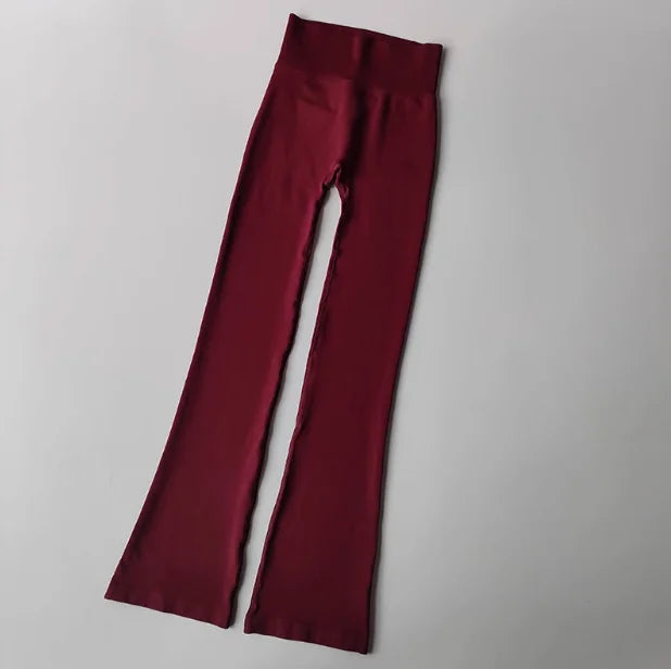 Women's High Waist Compression Seamless Micro Flared Yoga Leggings AnHong