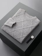 Men's Merino Wool Sweater in Meadow Green Gray