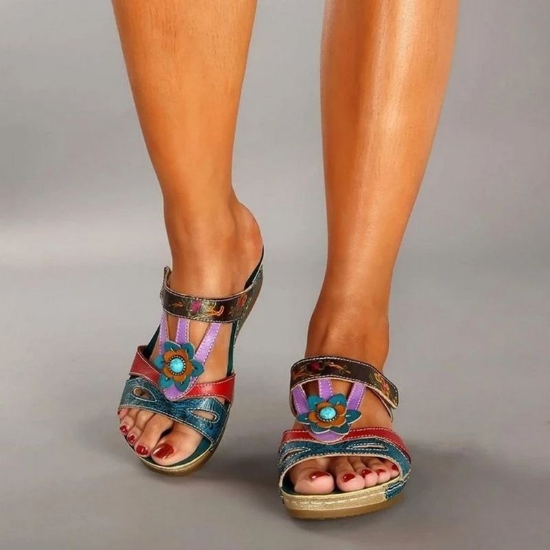 Women's Lightweight Orthopedic Sandals with Unique Handmade Prints-MODAUTLET