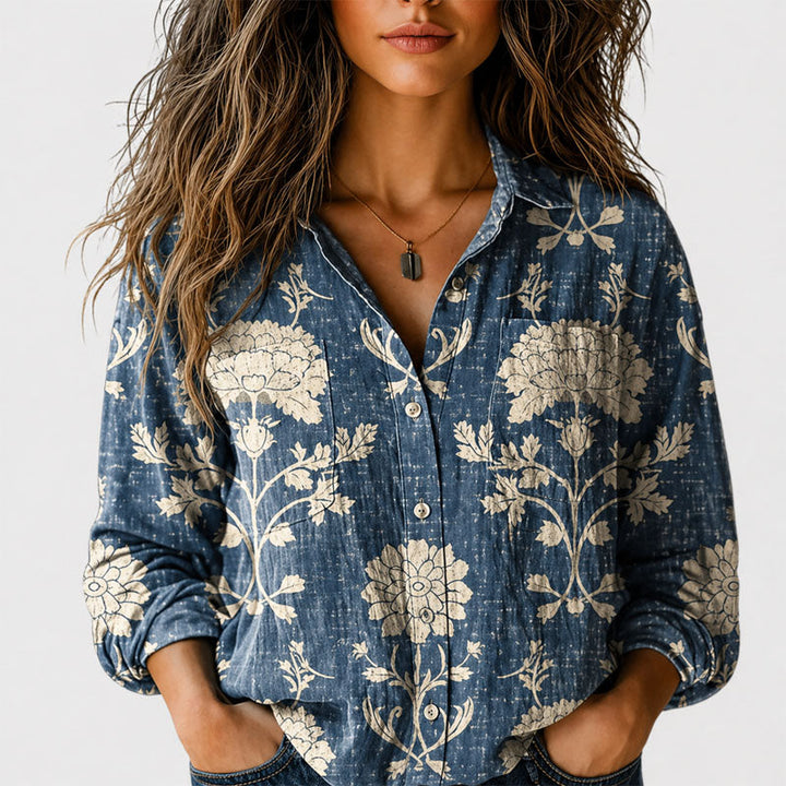 Savannah | Women's Boho Print Button-Front Top-MODAUTLET
