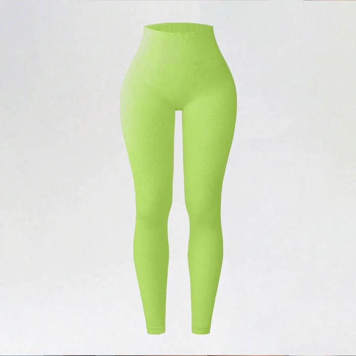 Women's High-Waisted Seamless Yoga Leggings for Fitness & Running GREEN KAPOK