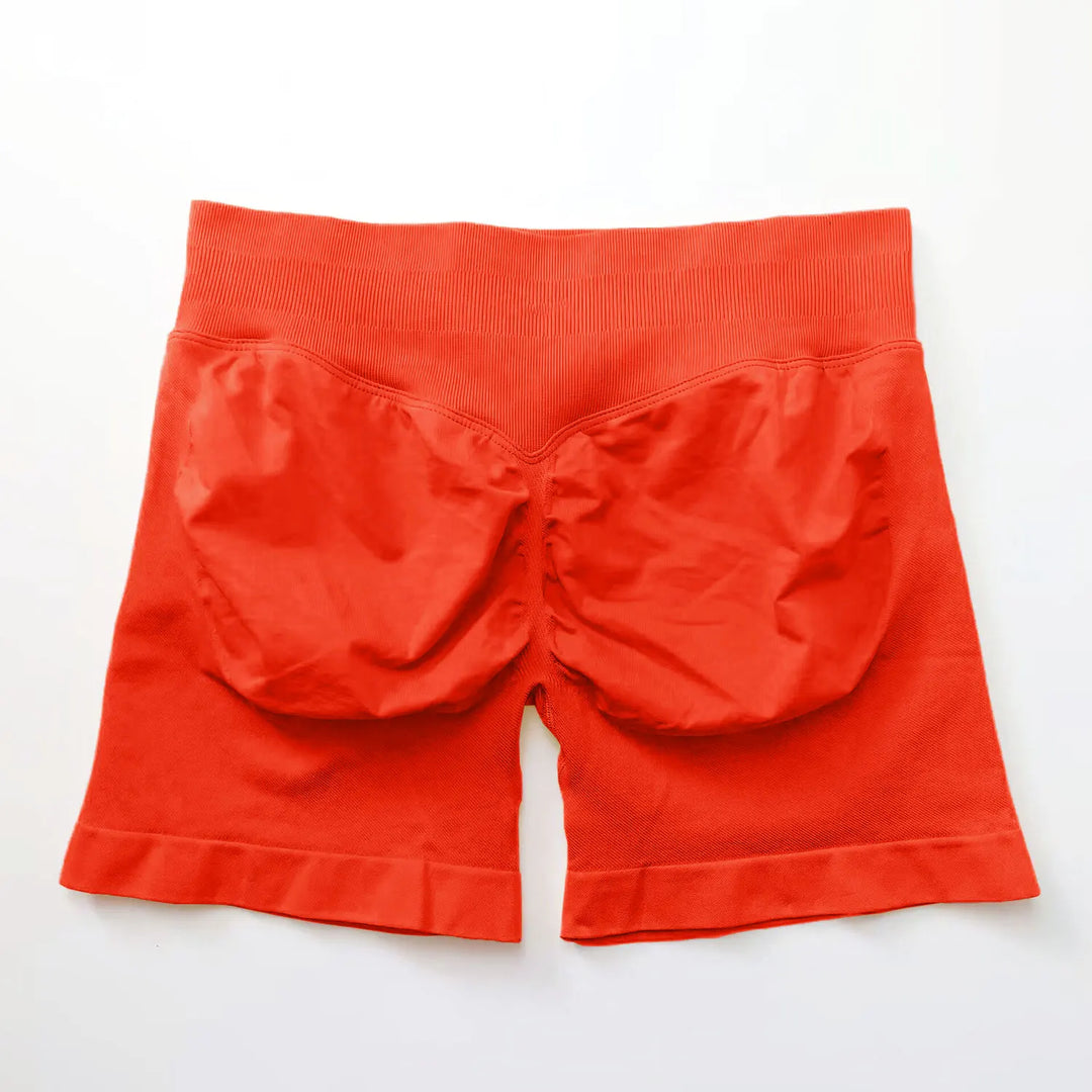 Women's Fitness Biker Shorts with Low Ribbed Band for Gym Workouts