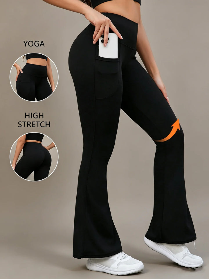 Women's High Waisted Shaping Flare Leggings for Fitness & Running