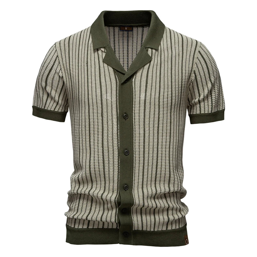 Men's Textured Knit Polo - Monaco Style-MODAUTLET