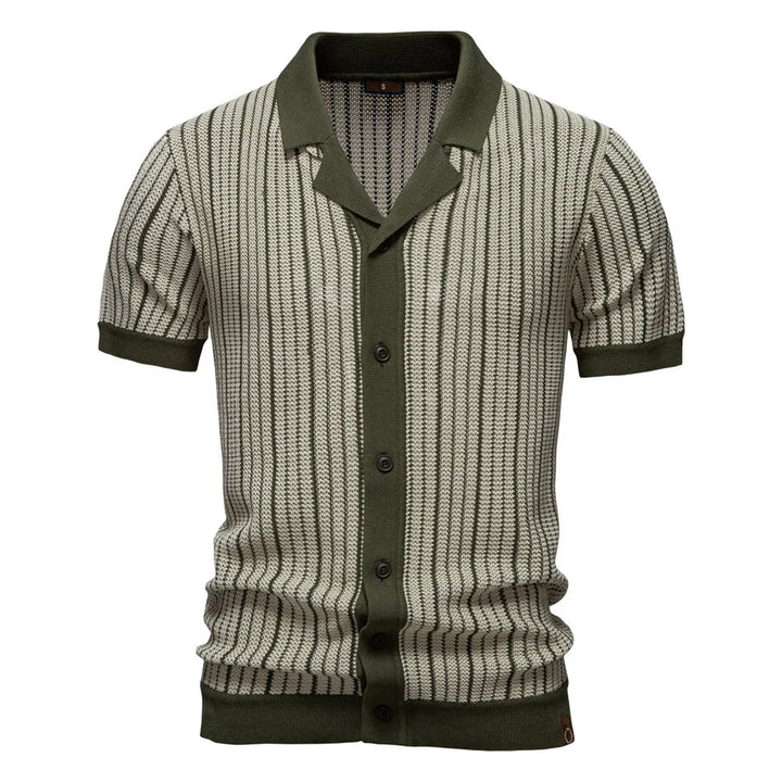 Men's Textured Knit Polo - Monaco Style-MODAUTLET